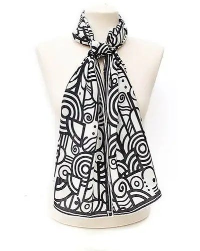 Scarves Fox and Chave Deco Scroll Crêpe De Chine Silk Scarf £45.00