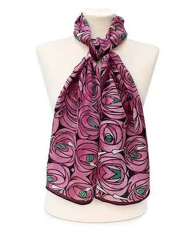 Scarves Fox and Chave Mackintosh Rose and Teardrop Crêpe De Chine Scarf £45.00