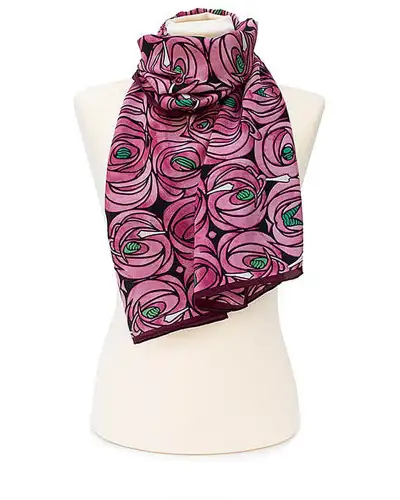 Scarves Fox and Chave Mackintosh Rose and Teardrop Crêpe De Chine Scarf £45.00