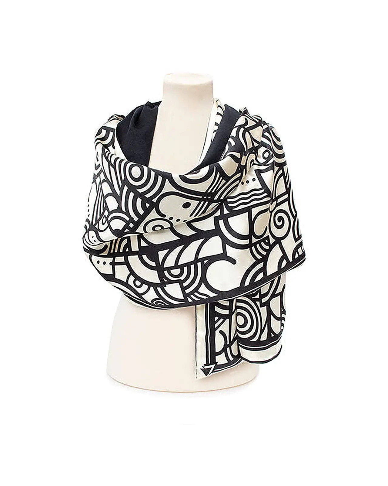 Scarves Fox and Chave Deco Scroll Poshmina Stole £116.00