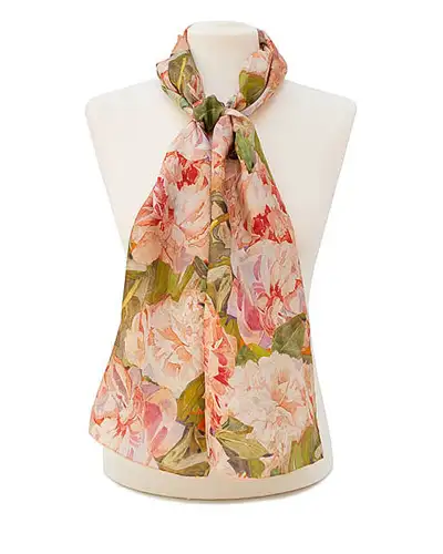 Scarves Fox and Chave Mackintosh Peony Silk Habotai Scarf £42.00