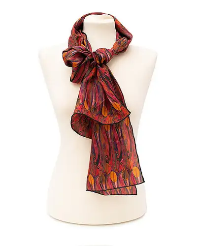 Scarves Fox and Chave Mackintosh Tulips Silk Habotai Scarf £42.00