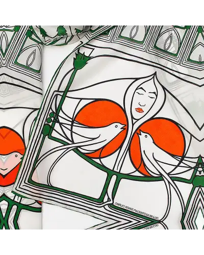 Scarves Fox and Chave Mackintosh Lady With Doves Silk Habotai Scarf £42.00