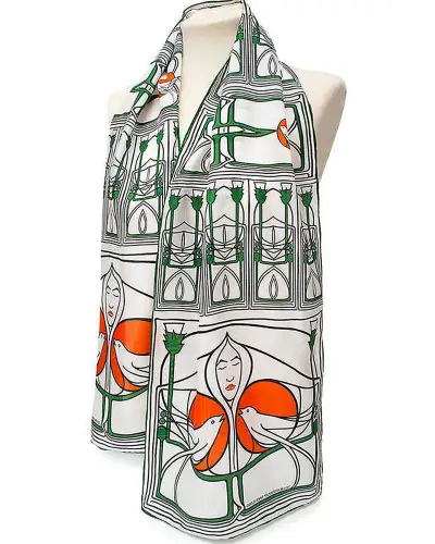 Scarves Fox and Chave Mackintosh Lady With Doves Silk Habotai Scarf £42.00