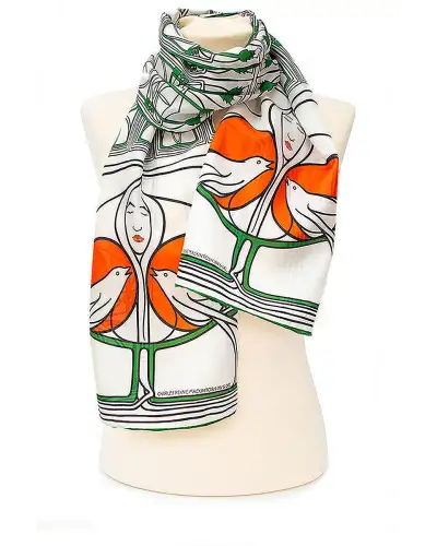 Scarves Fox and Chave Mackintosh Lady With Doves Silk Habotai Scarf £42.00