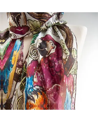 Scarves Fox and Chave De Morgan Parrots Silk Habotai Scarf £50.00