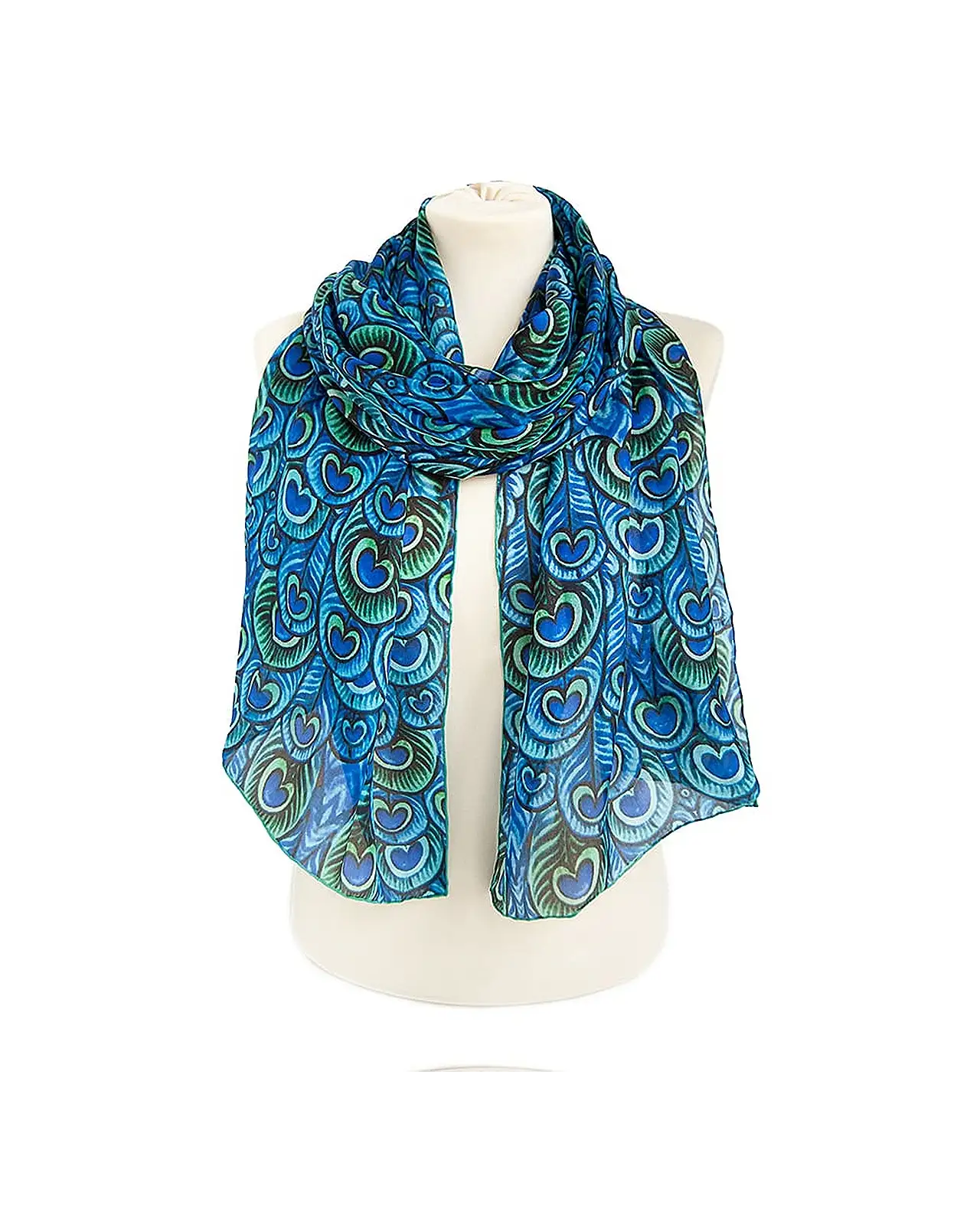 Scarves Fox and Chave De Morgan Peacock Feathers Silk Habotai Scarf £50.00