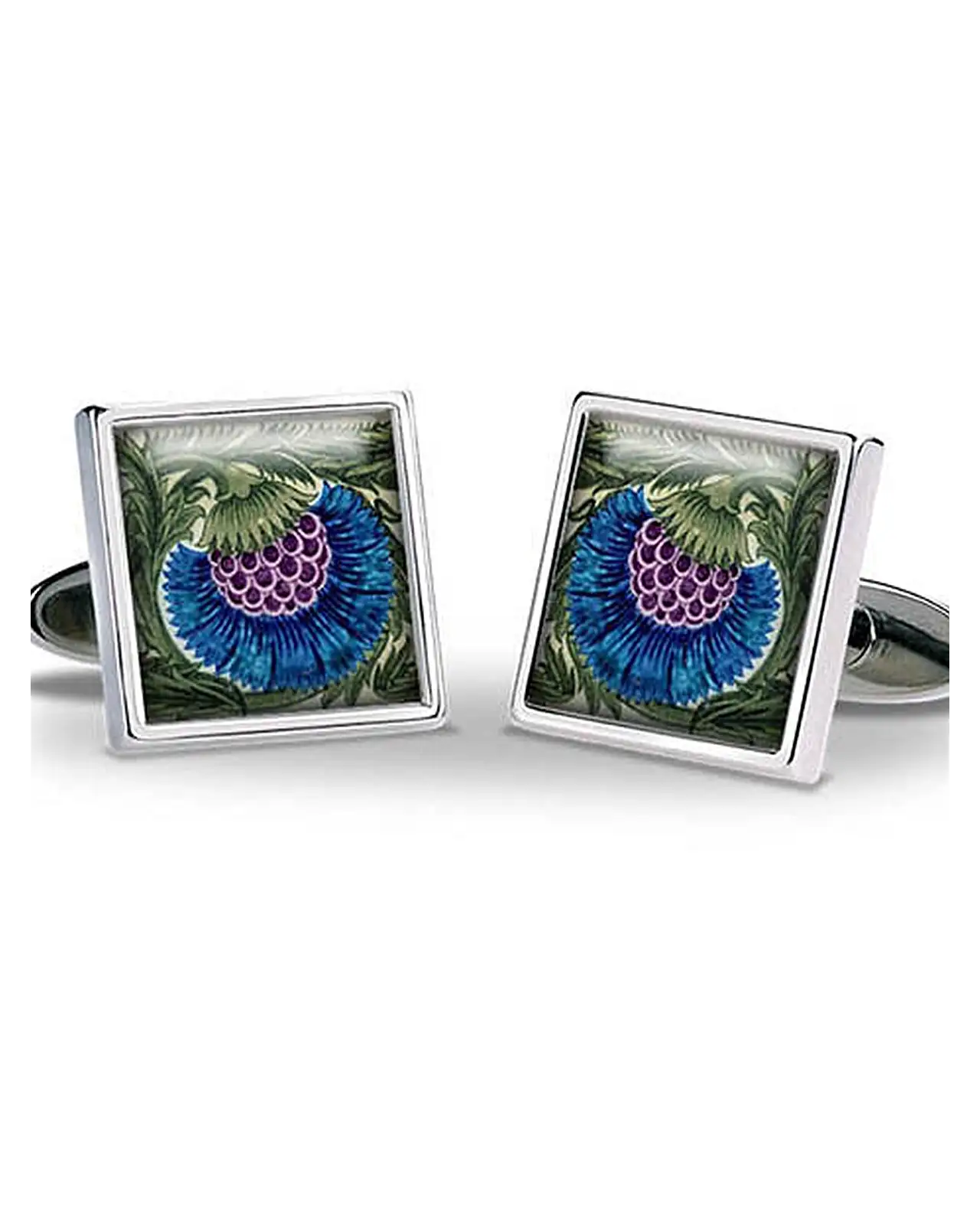 Others Fox and Chave De Morgan Flowers Blue Cufflinks £29.00