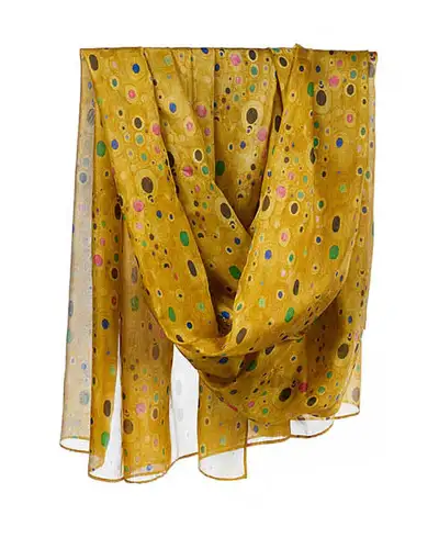 Scarves Fox and Chave Klimt Gold Habotai Silk Wrap £45.00