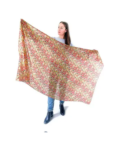 Scarves Fox and Chave Klimt Red Habotai Silk Wrap £45.00