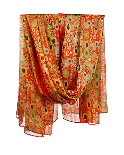 Scarves Fox and Chave Klimt Red Habotai Silk Wrap £45.00