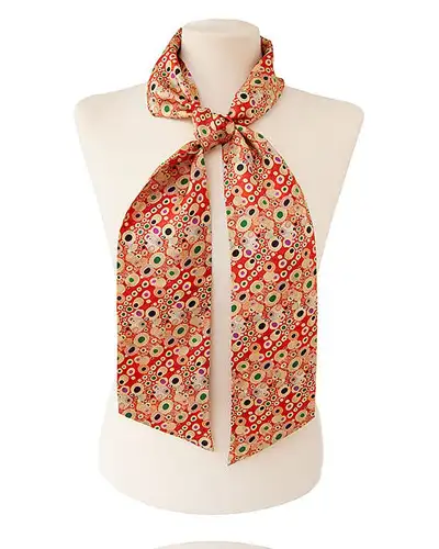 Scarves Fox and Chave Klimt Red Skinny Silk Scarf £27.00