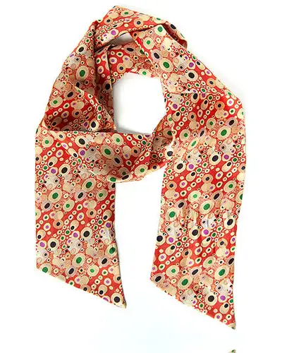 Scarves Fox and Chave Klimt Red Skinny Silk Scarf £27.00