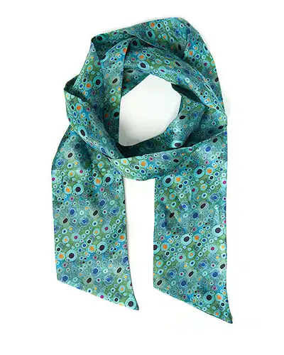 Scarves Fox and Chave Klimt Turquoise Skinny Silk Scarf £27.00