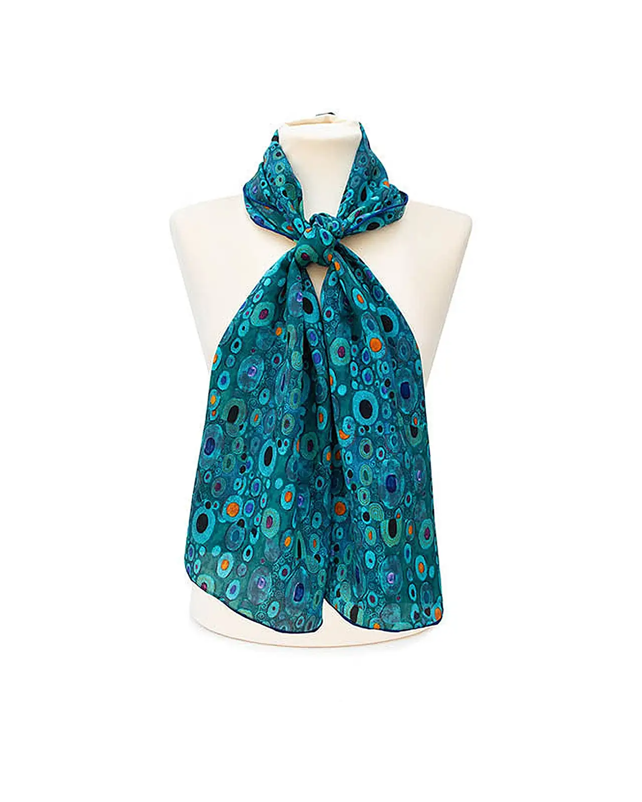 Scarves Fox and Chave Klimt Turquoise Crêpe De Chine Scarf £45.00