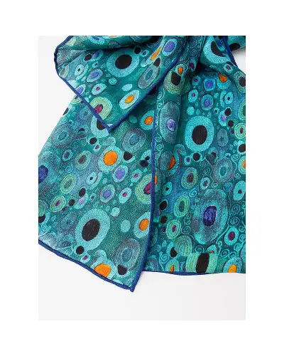 Scarves Fox and Chave Klimt Turquoise Crêpe De Chine Scarf £45.00