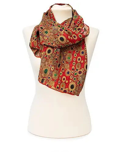 Scarves Fox and Chave Klimt Red Crêpe De Chine Scarf £45.00