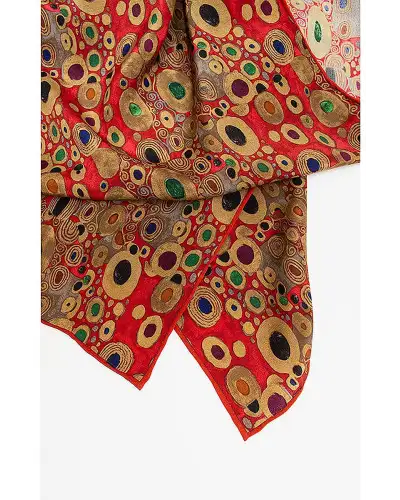 Scarves Fox and Chave Klimt Red Crêpe De Chine Scarf £45.00