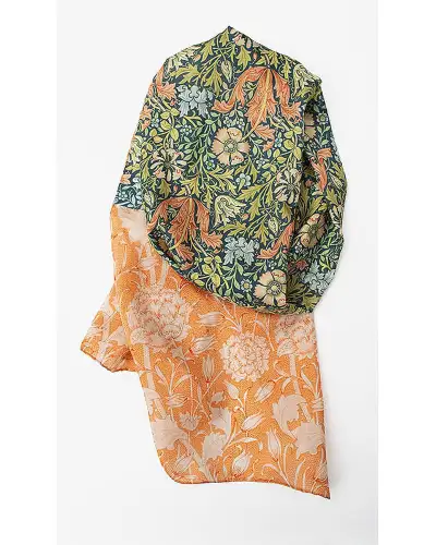 Scarves Fox and Chave Morris Compton and Wild Tulip Silk Habotai Scarf £42.00