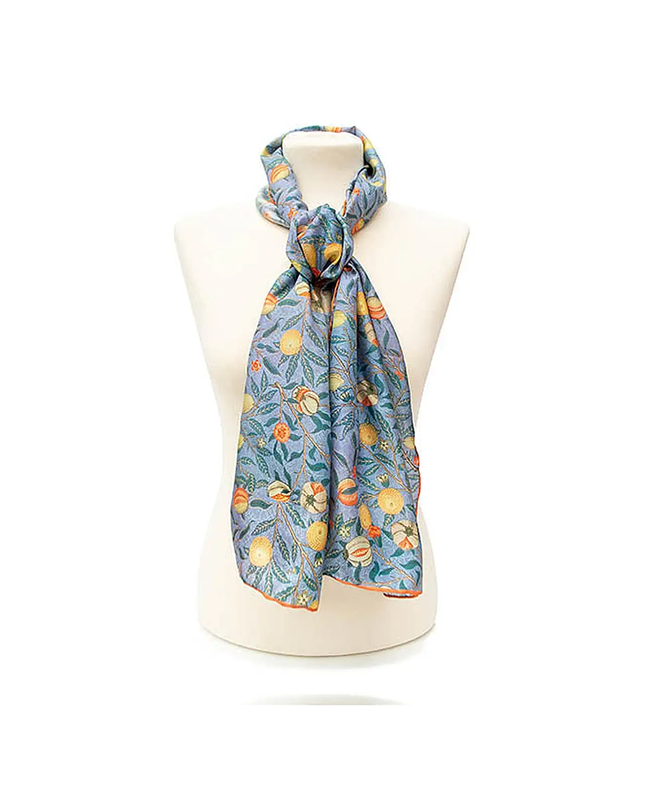 Scarves Fox and Chave Morris Blue Fruit Silk Habotai Scarf £42.00