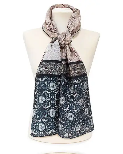 Scarves Fox and Chave Morris Natural Mix Silk Habotai Scarf £42.00