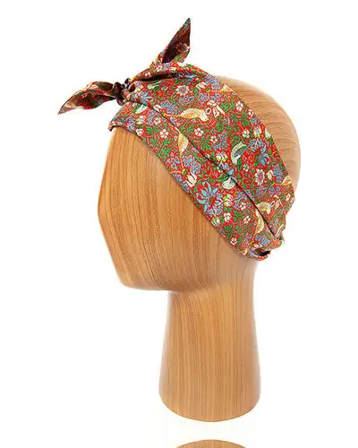 Scarves Fox and Chave Morris Strawberry Thief Red Skinny Silk Scarf £27.00