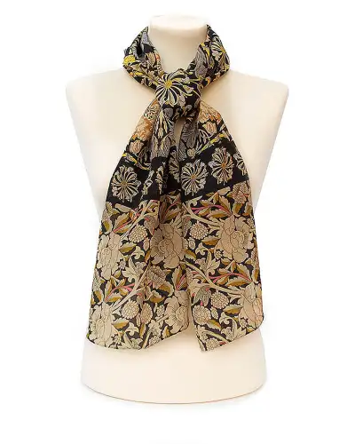 Scarves Fox and Chave Morris Taupe Mix Crêpe De Chine Scarf £45.00