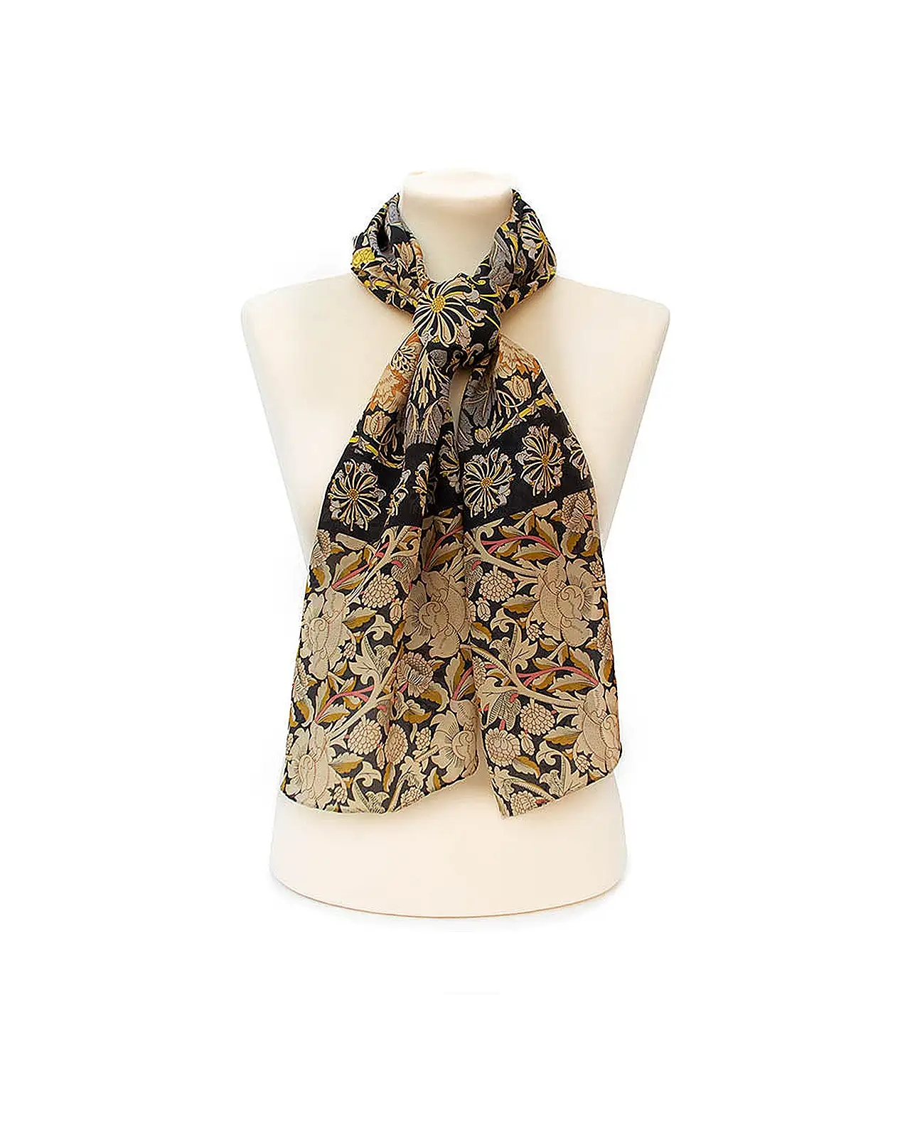 Scarves Fox and Chave Morris Taupe Mix Crêpe De Chine Scarf £45.00