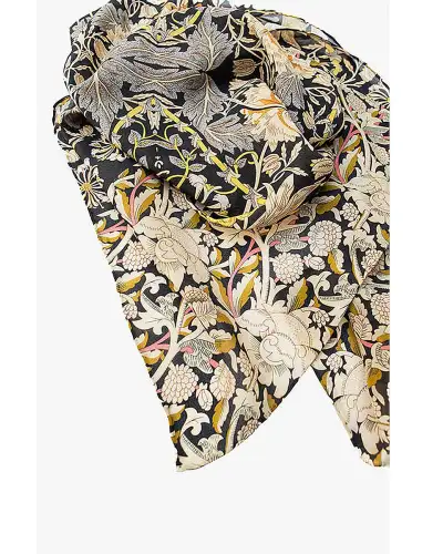 Scarves Fox and Chave Morris Taupe Mix Crêpe De Chine Scarf £45.00
