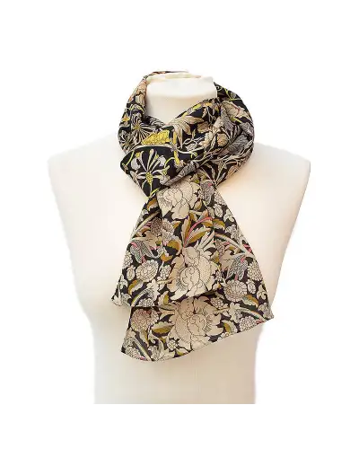 Scarves Fox and Chave Morris Taupe Mix Crêpe De Chine Scarf £45.00