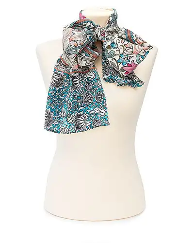 Scarves Fox and Chave Morris Golden Lily Pink Crêpe De Chine Scarf £45.00