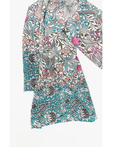 Scarves Fox and Chave Morris Golden Lily Pink Crêpe De Chine Scarf £45.00