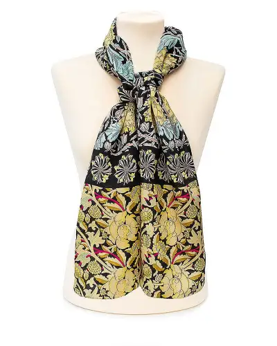 Scarves Fox and Chave Morris Black Mix Crêpe De Chine Scarf £45.00