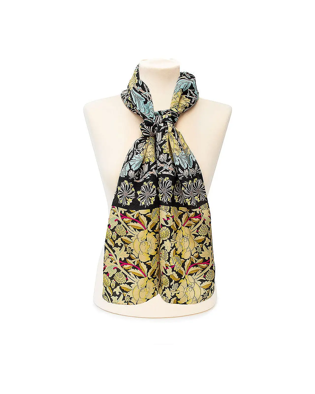 Scarves Fox and Chave Morris Black Mix Crêpe De Chine Scarf £45.00