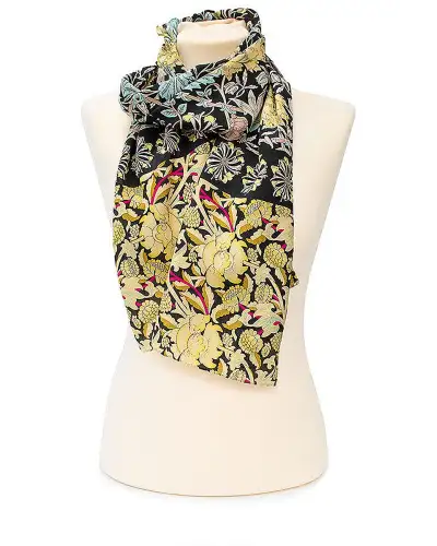 Scarves Fox and Chave Morris Black Mix Crêpe De Chine Scarf £45.00
