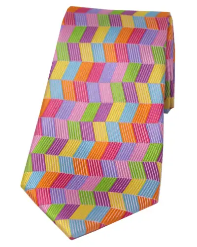 Silk Ties Soprano Ties Soprano Multicoloured Zig Zag Silk Tie £23.00