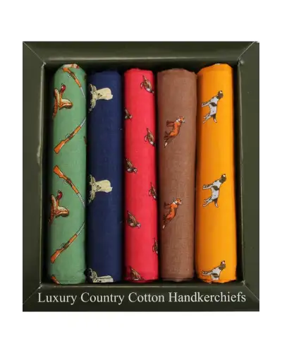 Cotton Hankies Soprano Ties Soprano Country Themed Pack Of Five Cotton Handkerchiefs £23.00