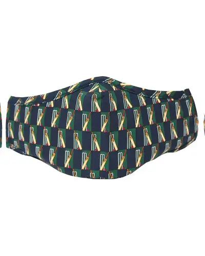 Face Masks Soprano Ties Green and Navy Cricket Themed Washable And Reusable Cotton Face Mask £5.00