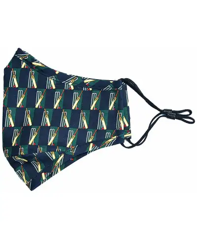 Face Masks Soprano Ties Green and Navy Cricket Themed Washable And Reusable Cotton Face Mask £5.00