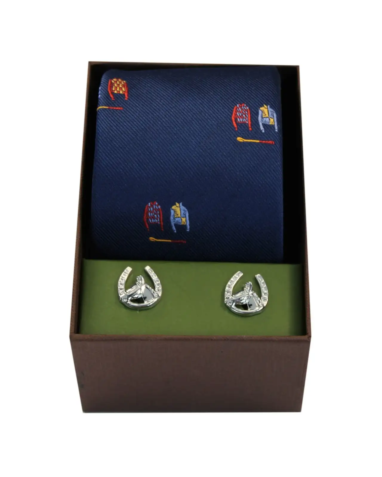 Cufflinks Soprano Ties Navy Jockey Suits Tie Cufflink Set £40.00
