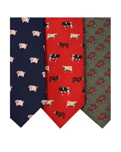 Silk Ties Soprano Ties Farm Yard Animals Pack Of 3 Silk Ties £43.00
