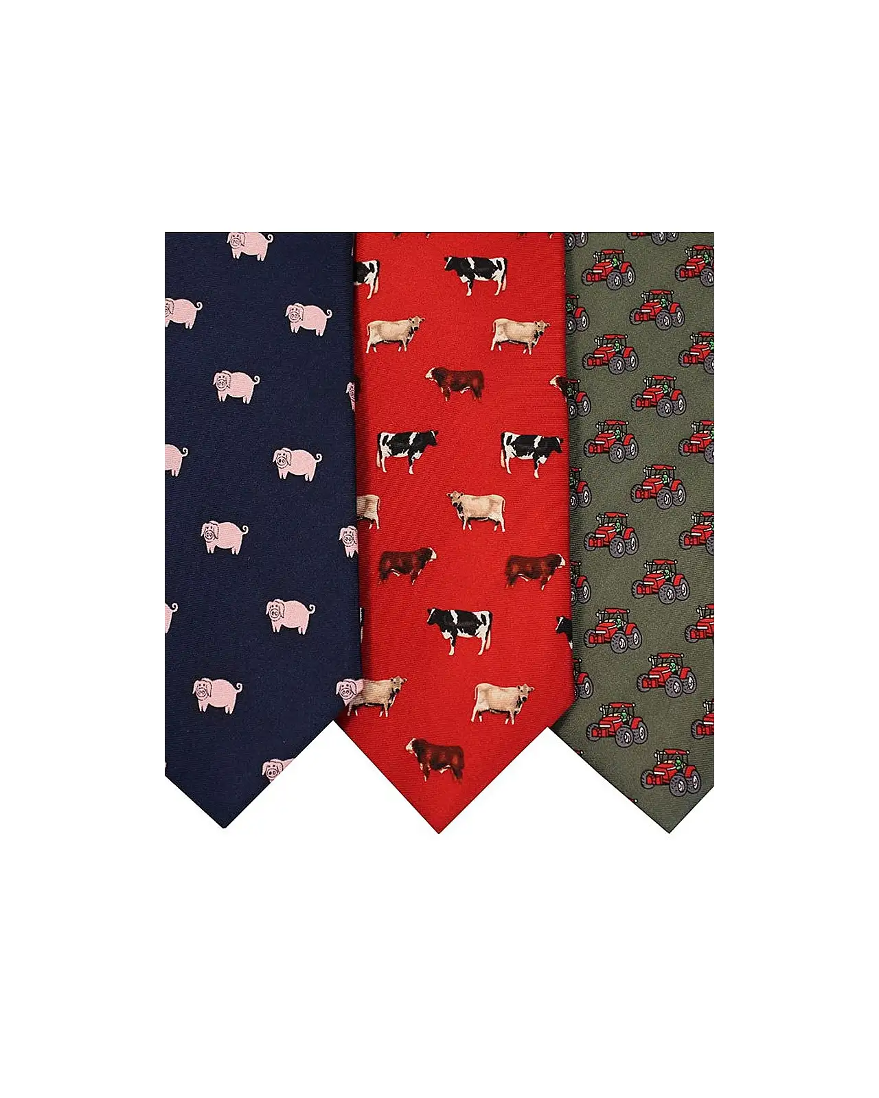 Silk Ties Soprano Ties Farm Yard Animals Pack Of 3 Silk Ties £43.00