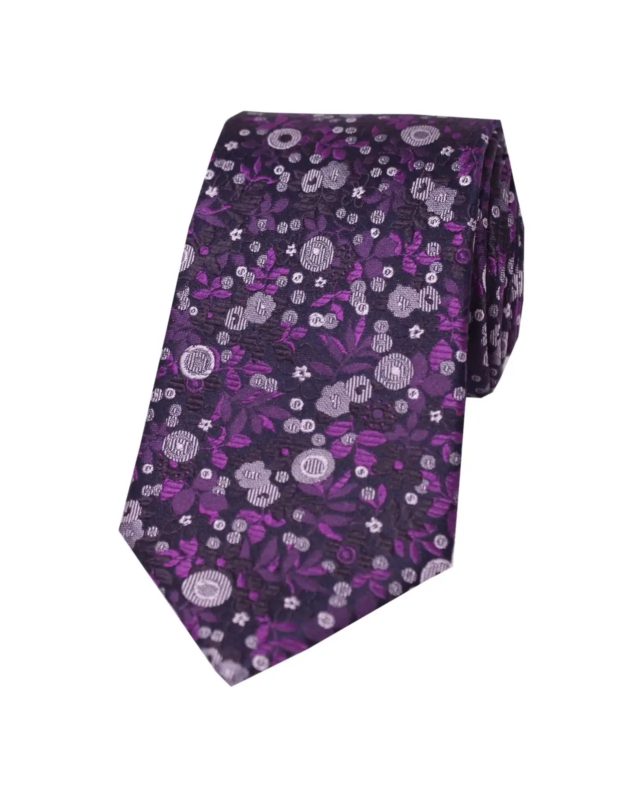 Silk Ties Soprano Ties Soprano Purple And Lilac Flowers Luxury Silk Tie £22.00