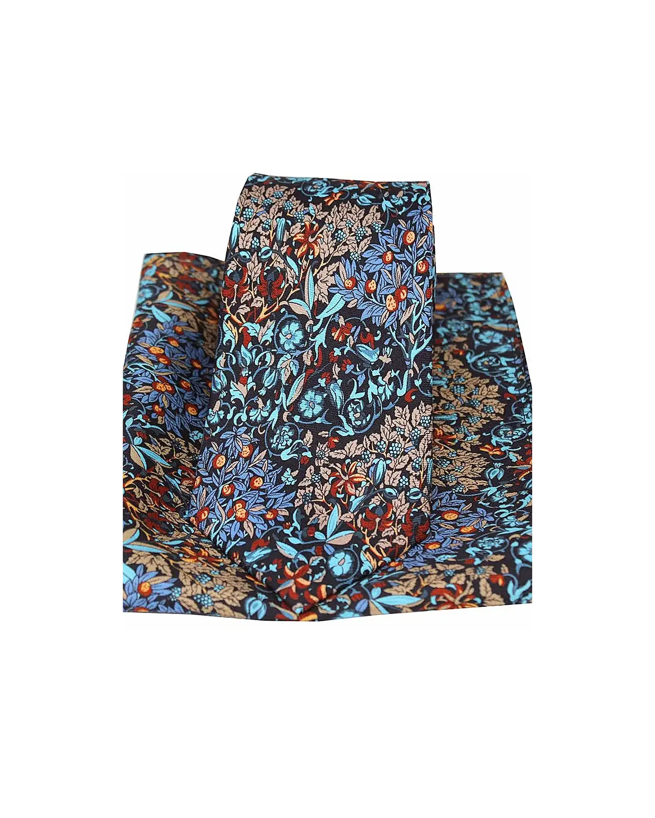 Posh & Dandy Ties Soprano Ties Posh And Dandy Multi Coloured Luxury Printed Silk Tie And Pocket Square £34.00