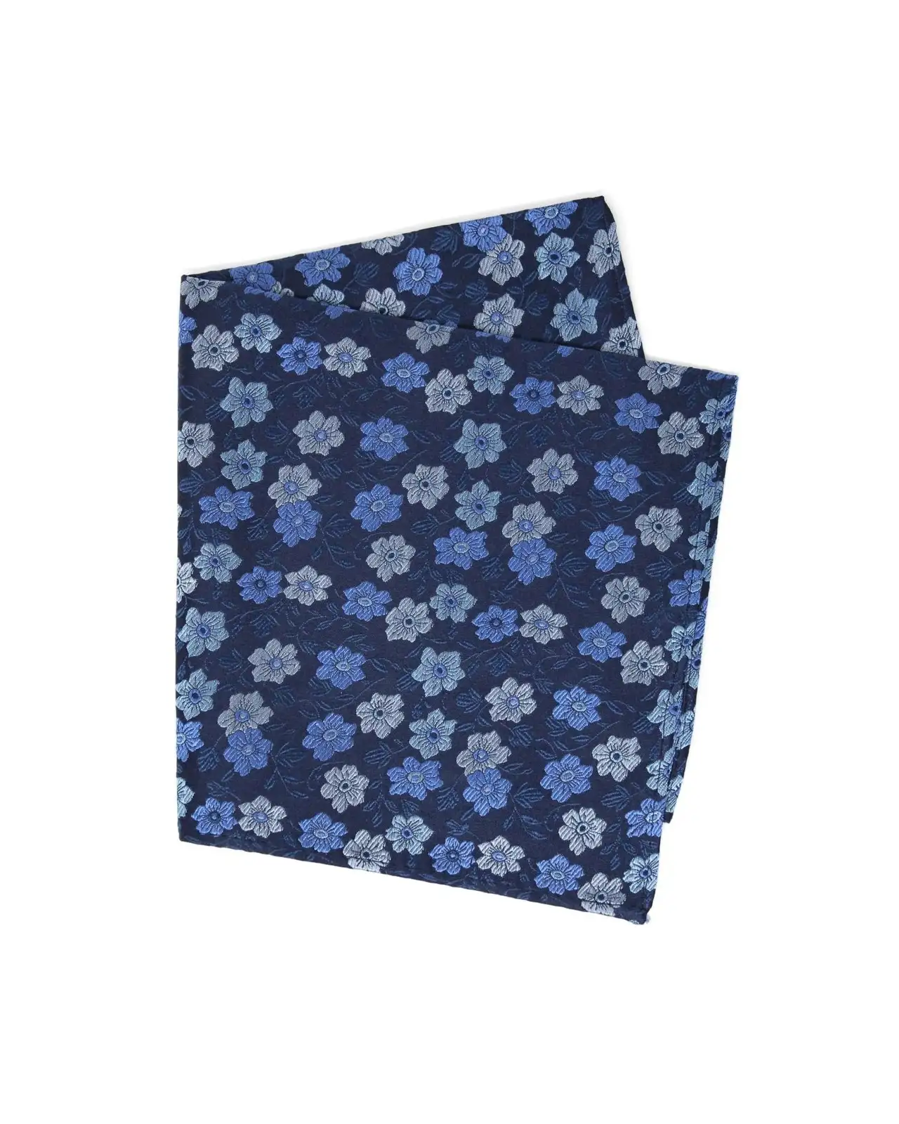 Pocket Square Soprano Ties Soprano Shades Of Blue Flowers On Navy Ground Silk Pocket Square £16.00