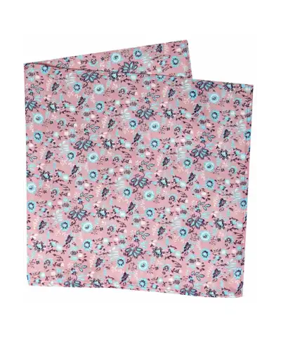 Pocket Square Soprano Ties Soprano Pink With Small Cyan Coloured Flowers Silk Pocket Square £16.00