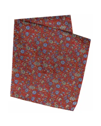 Pocket Square Soprano Ties Soprano Dark Autumn Rust Silk Pocket Square With Bronze Small Flowers £16.00