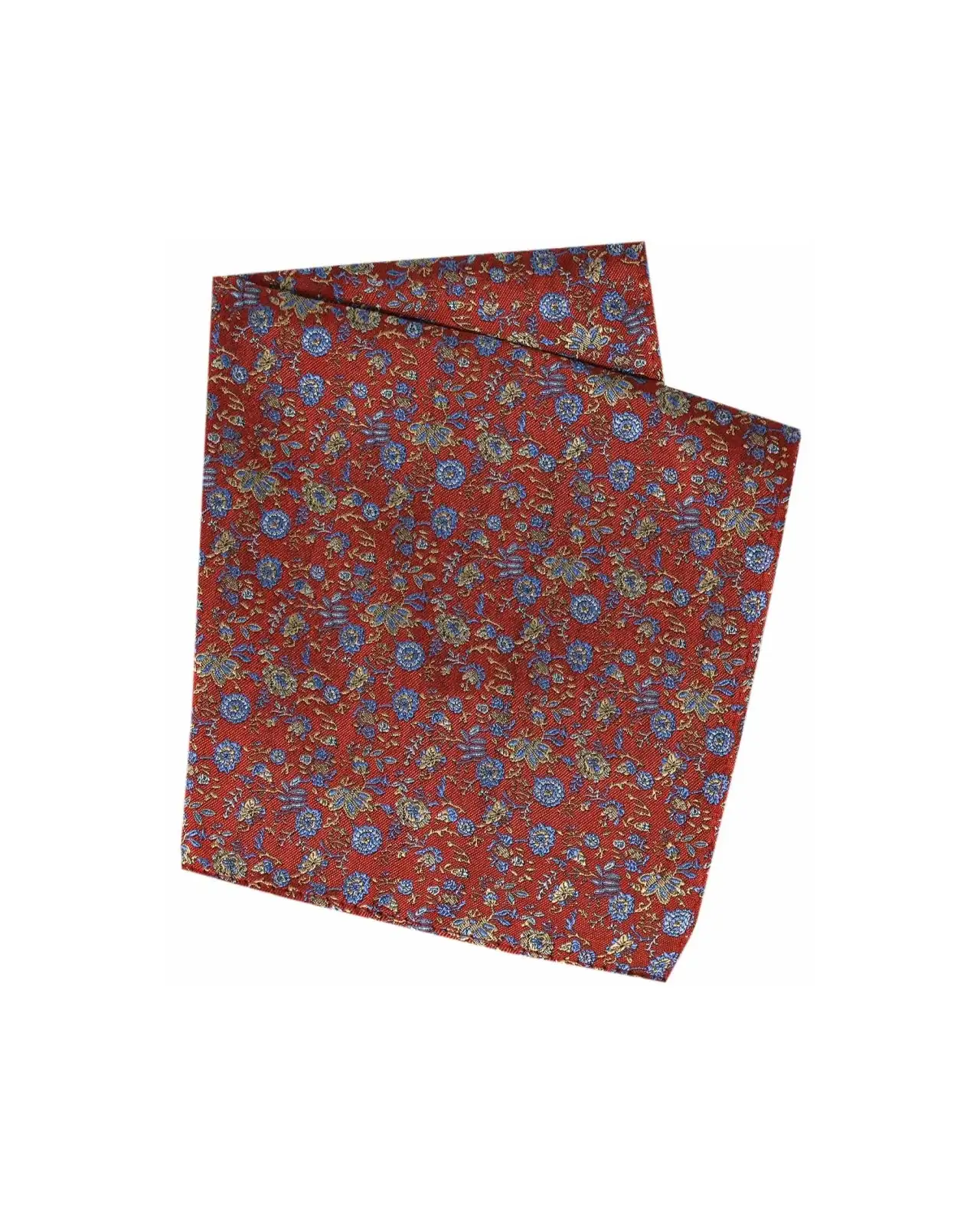 Pocket Square Soprano Ties Soprano Dark Autumn Rust Silk Pocket Square With Bronze Small Flowers £16.00