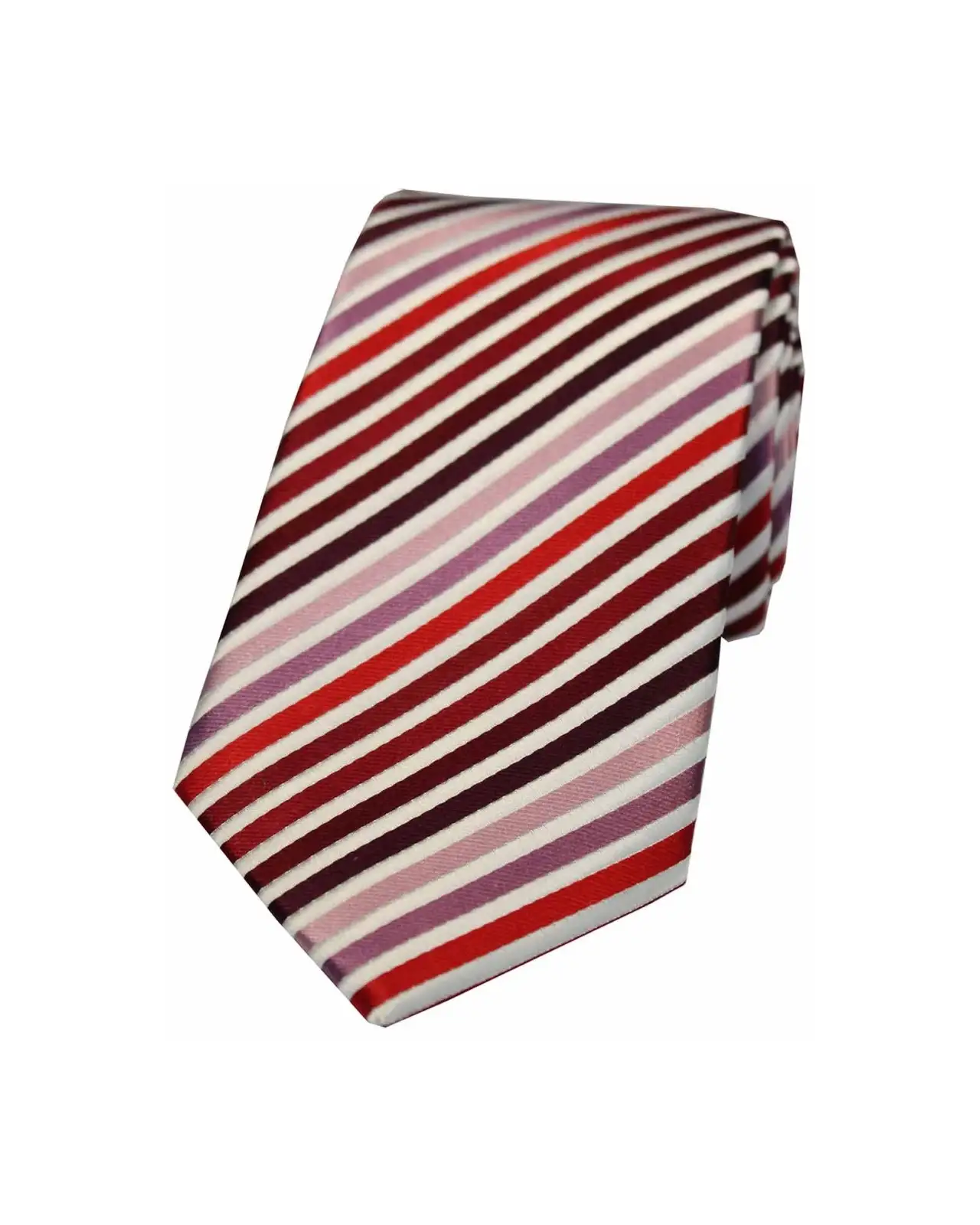 Silk Ties Soprano Ties Soprano Shades Of Red Pink Lilac Wine Stripes Silk Tie £24.00