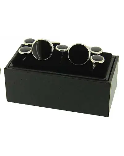 Cufflinks Soprano Ties Soprano Black Enamel Cufflinks And 5 Piece Matching Stud Set £26.00